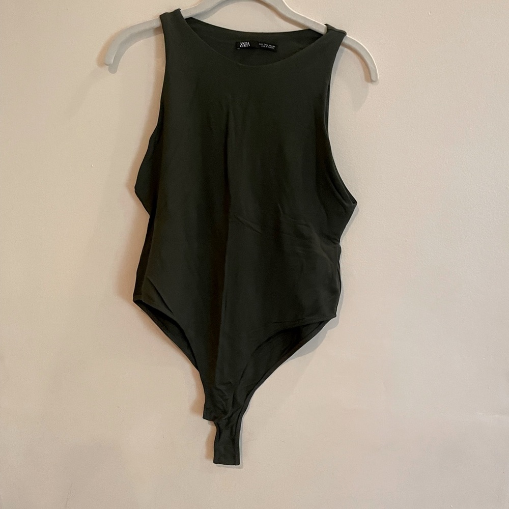 Zara olive green bodysuit